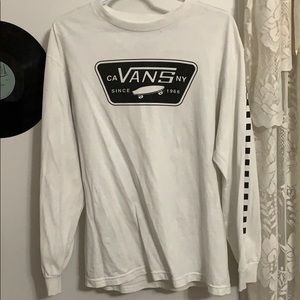 Vans long sleeve white and black shirt
